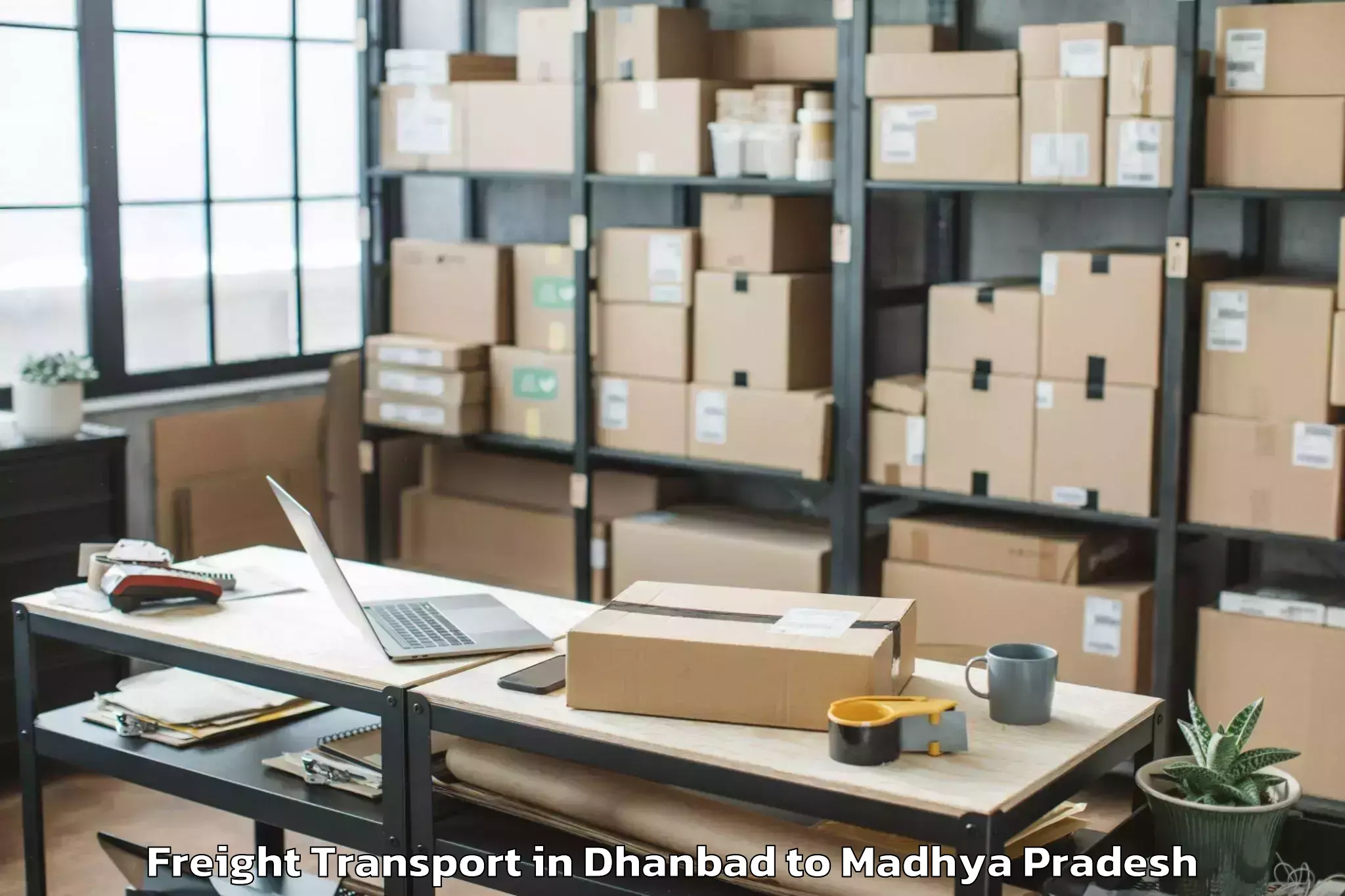 Easy Dhanbad to Daboh Freight Transport Booking